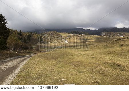 Piani Di Artavaggio, Italy - October 18, 2020: View Of Piani Di Artavaggio In North Of Italy