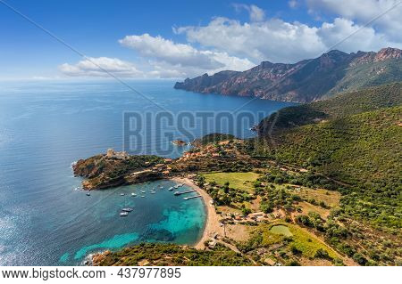 Landscape With Girolata Bay, Corsica Island, France