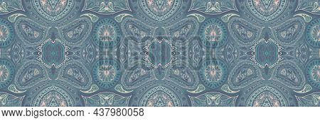 Carpet Pattern Ornament. Seamless Turkish Ethnic Background. Distressed Paisley Wallpaper. Carpet Pa