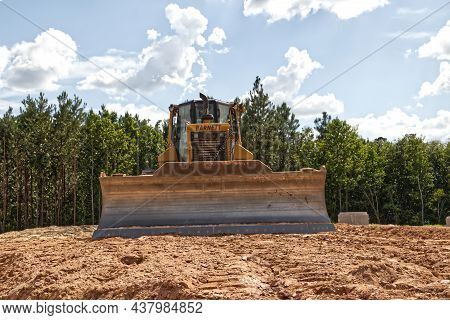 Augusta, Ga Usa - 09 10 21: Construction Site Yancy Bull Dozier Front View