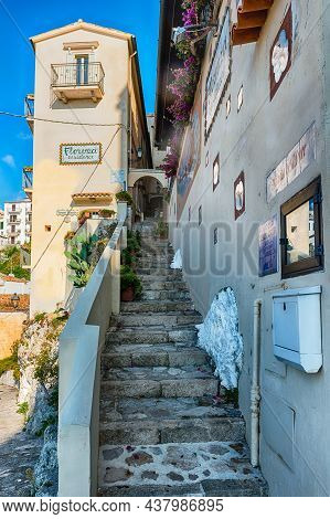 Sperlonga, Italy - November 8: The Scenic Streets In The Picturesque Architecture Of Sperlonga, A Co