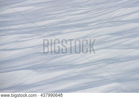 Christmas Snow Background With Copy Space For Text. Snowy Winter Pattern With Frozy Texture.