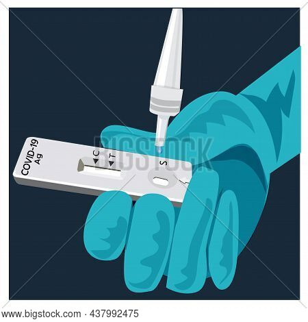 Vector, Illustration, Of, Covid-19, Antigen, Test, Kit, (atk), 
With, A, Nasal, Swab., Reagent, And,