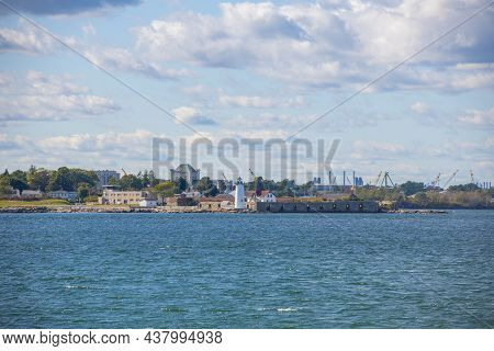 Portsmouth Harbor Lighthouse And Fort Constitution State Historic Site In New Castle, New Hampshire 