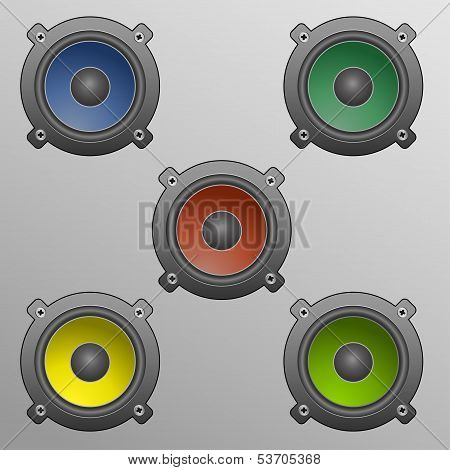 Vector Speakers In Diffrent Colors