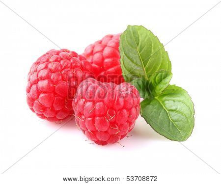 Raspberry with mint