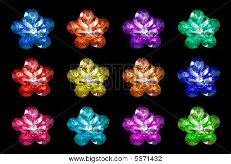 Gemstone On Shape Of Flowers