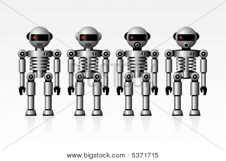 Un insieme di robot In formato vettoriale