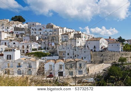 Panoramic view of Monte Sant'Angelo. Puglia. Italy.
