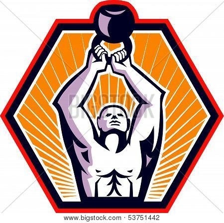 Crossift Athlete Lifting Kettlebell Front Retro
