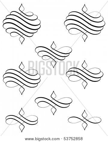 Black helical swirl decoration eight variations