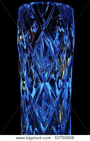Decorative Crystal Vase In Blue Light