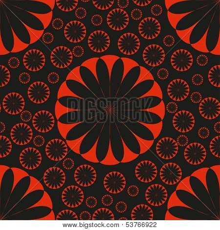 Orange Flower Seamless Pattern Bright