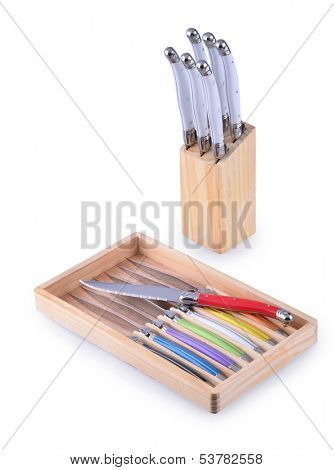 Cheese knives isolated on white background