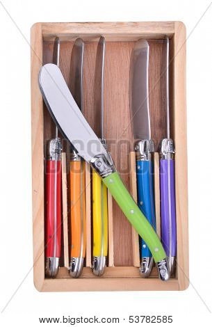 Cheese knives isolated on white background