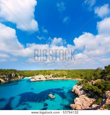 Cala Macarella and Macarelleta Ciutadella in Menorca Mediterranean Balearic islands