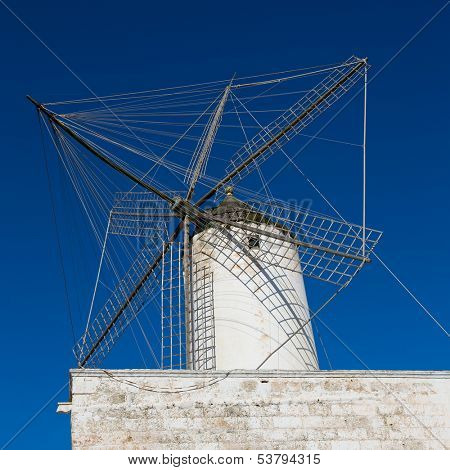 Ciutadella Es Moli des Compte windmill in Ciudadela Menorca at Balearic Islands