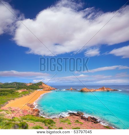 Cala Pregonda in Menorca at Balearic islands es Mercadal