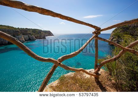 Cala Macarella Ciudadela Menorca turquoise Mediterranean sea in Balearic islands