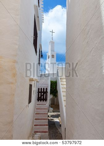Binibequer Vell in Menorca Binibeca white village Sant Lluis at Balearic Islands