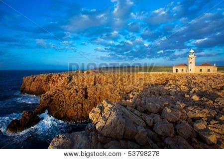 Menorca Punta Nati Faro lighthouse in Ciutadella Balearic Islands of Spain