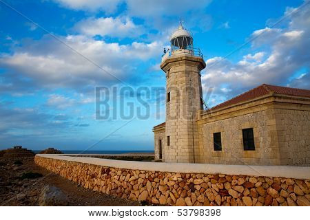 Menorca Punta Nati Faro lighthouse in Ciutadella Balearic Islands of Spain
