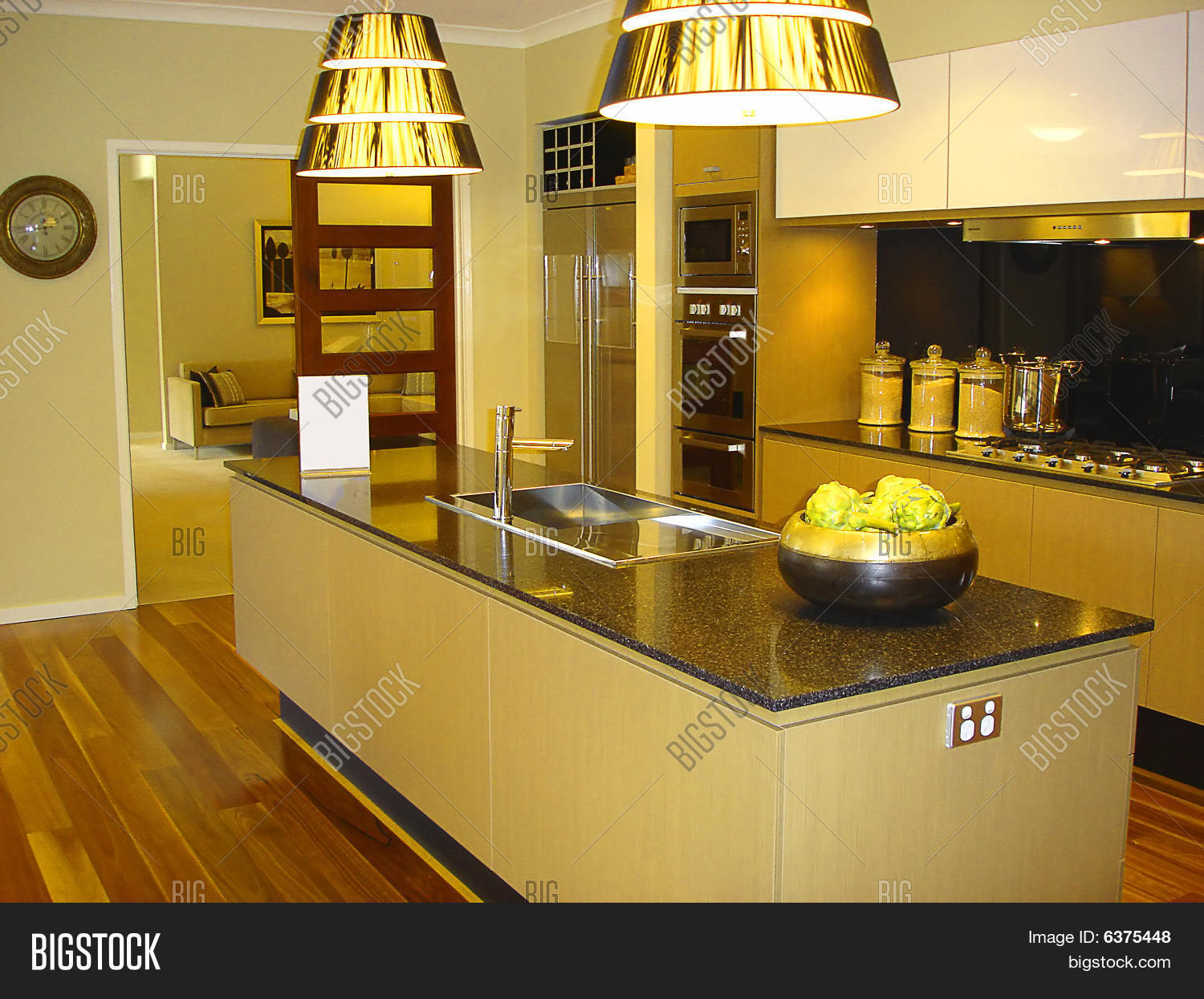 Golden Kitchen Image Photo Bigstock   6375448 