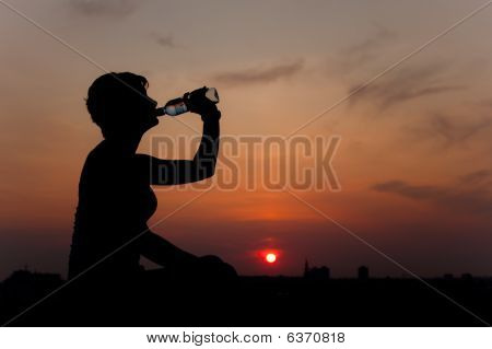 Silhouette Drinking