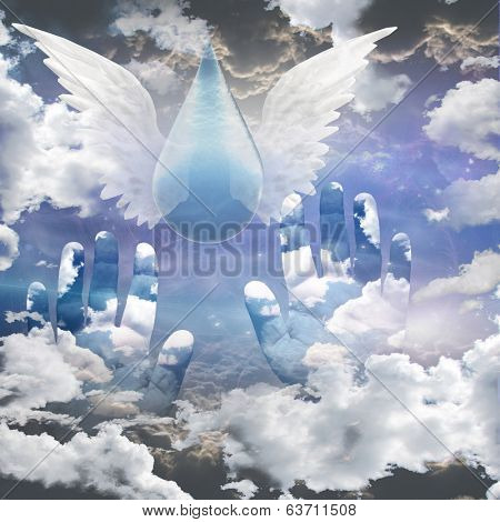 Water drop winged