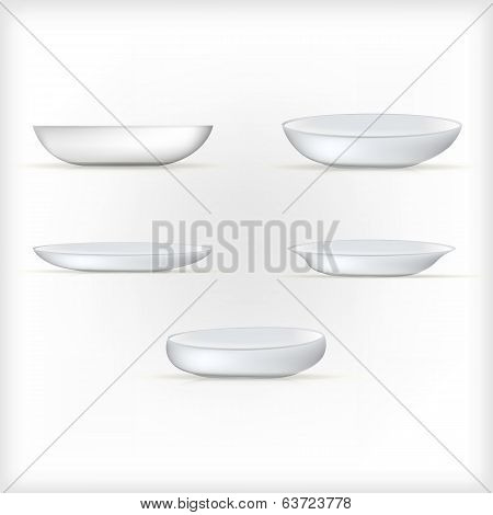 Illustration of white dishes