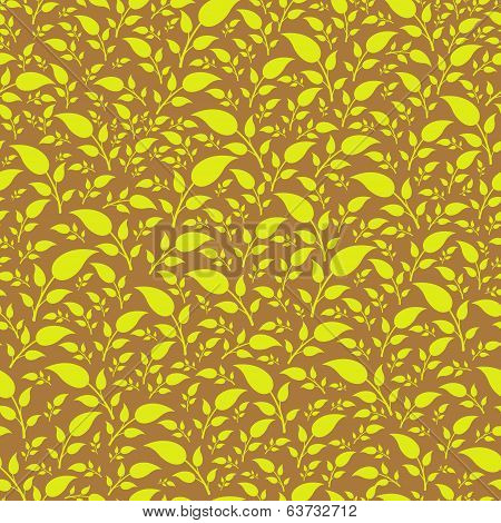 Vector floral pattern with stylized leaves