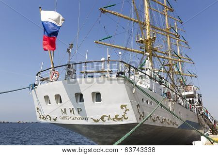 Russian Sailing Boat 'mir' Docks In Greece