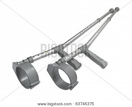 Crutches Pair Isolated