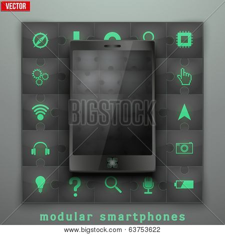 Concept of Modular smartphone. Background Illustation.
