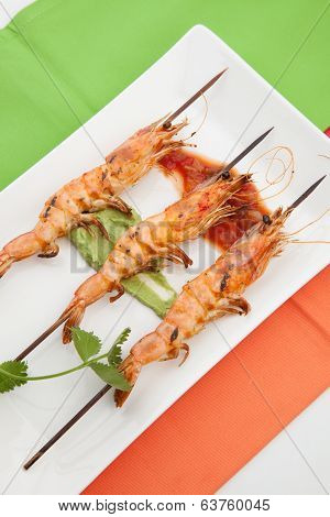 Salsa Spicy Whole Grilled Shrimps