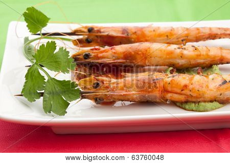 Salsa Spicy Whole Grilled Shrimps