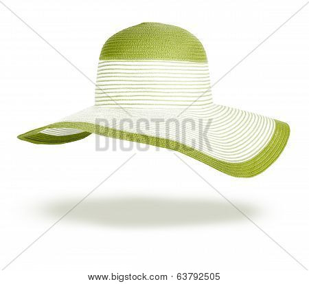 Summer Straw Hat Isolated On White Background
