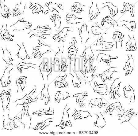 Man Hands Pack Lineart