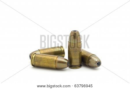 9Mm Bullet Isolated On White Background