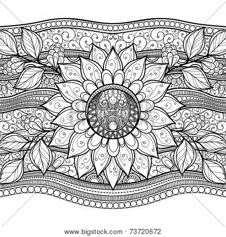 Vector Monochrome Floral Background