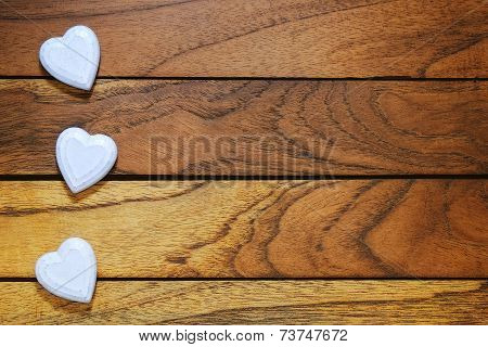 Three White Hearts Misaligned