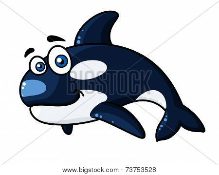 Happy cartoon orca or killer whale