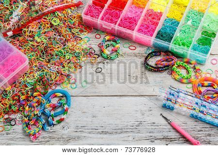 Colorful Elastic Loom Bands