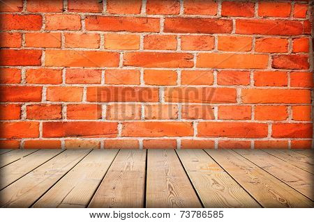 Interior Room With Red Brick Wall