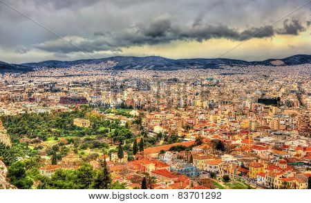 View Of Ancient Agora Of Athens - Greece