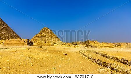 View Of The Pyramid Of Henutsen (g1-c) In Giza - Egypt
