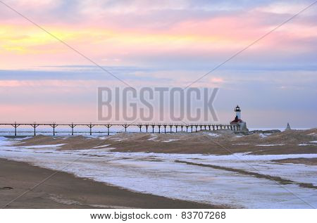Sunset at Snowy Lighthouse
