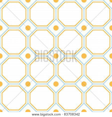 Square Pattern In Blue And Orange Colors