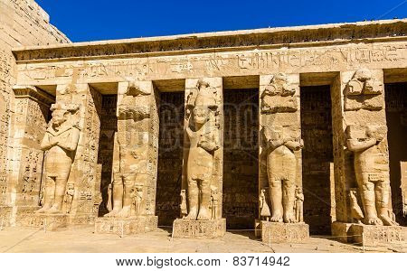 Ancient Figures In The Medinet Habu Temple - Egypt