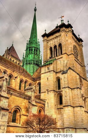 The St. Pierre Cathedral Of Geneve In Switzerland